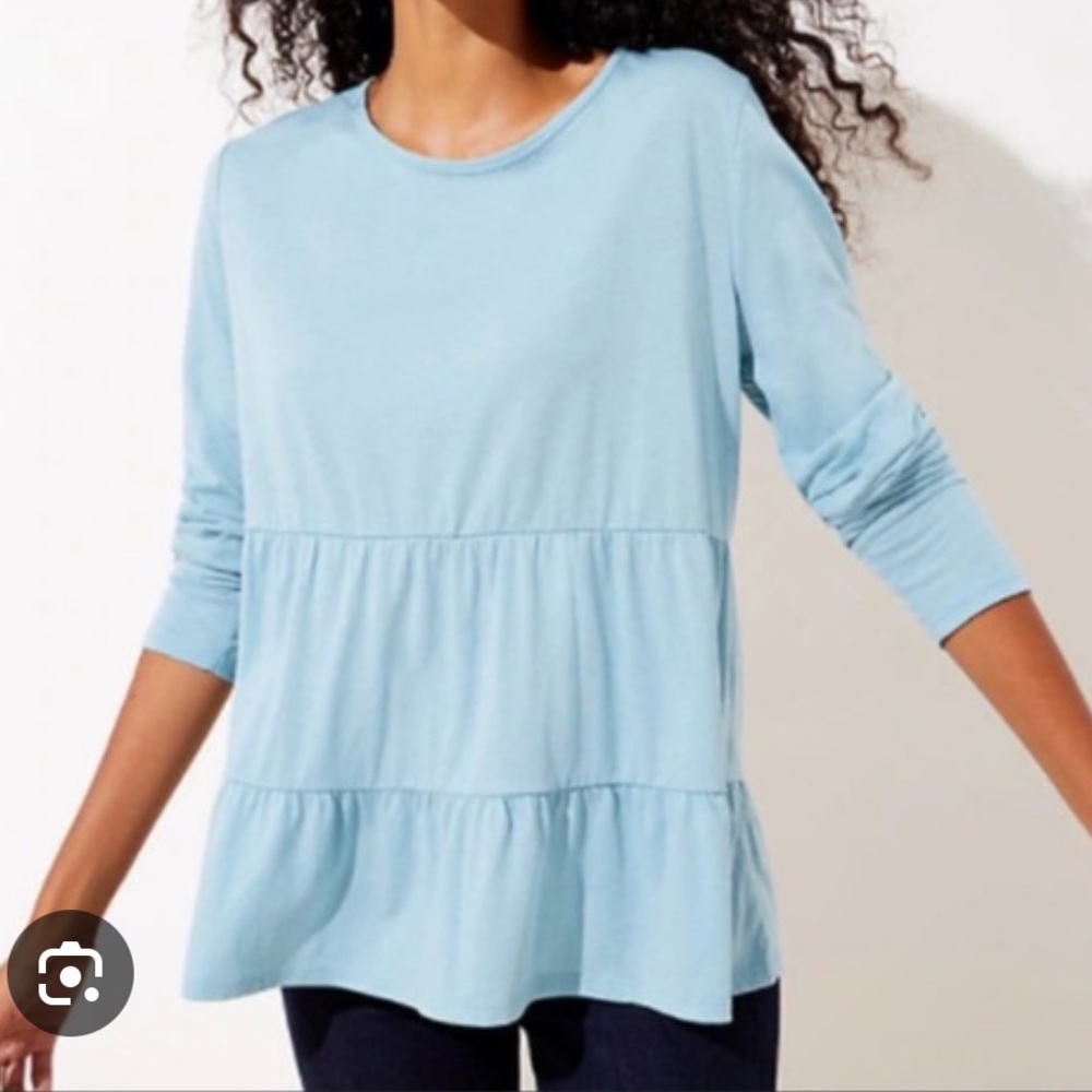 LOFT Women's Light Blue Top